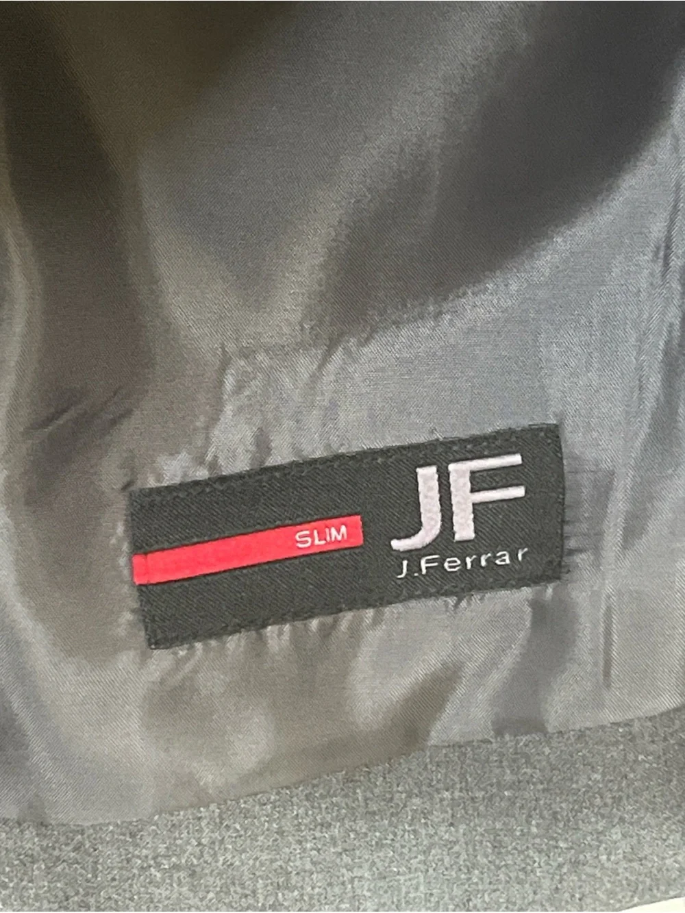 J. Ferrar Suit Vest Men's Gray V-Neck Sleeveless Button Up Lined Pockets Large